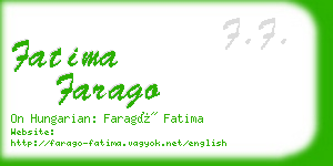 fatima farago business card